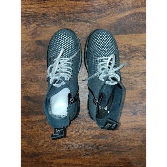 Dr. Martens 1460 Pascal J Kids Black Suede Metallic Stars Lace Up Boots SZ3 - Picture 3 of 9